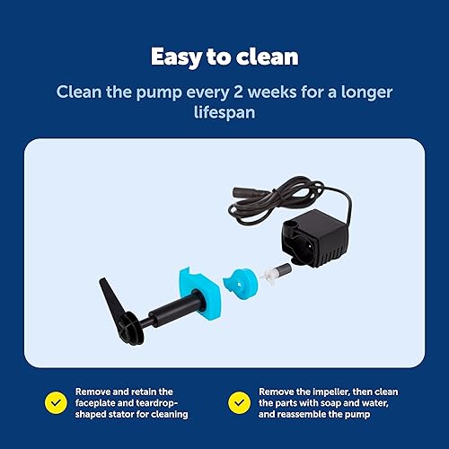 Miniatura 6 de PetSafe Bomba de repuesto para fuentes de consumo de mascotas compatible con dispensadores de agua LED PetSafe Drinkwell Platinum y Platinum -