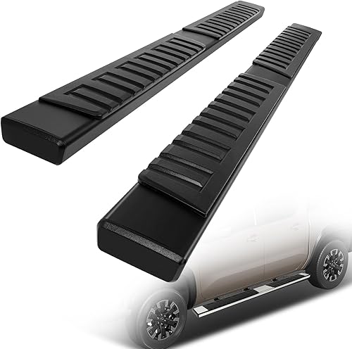 SCITOO Estribos Nerf Bar de 6 pulgadas aptos para Nissan Frontier 2005-2023 Crew Cab solamente, aleación de aluminio negro deslizamiento lateral