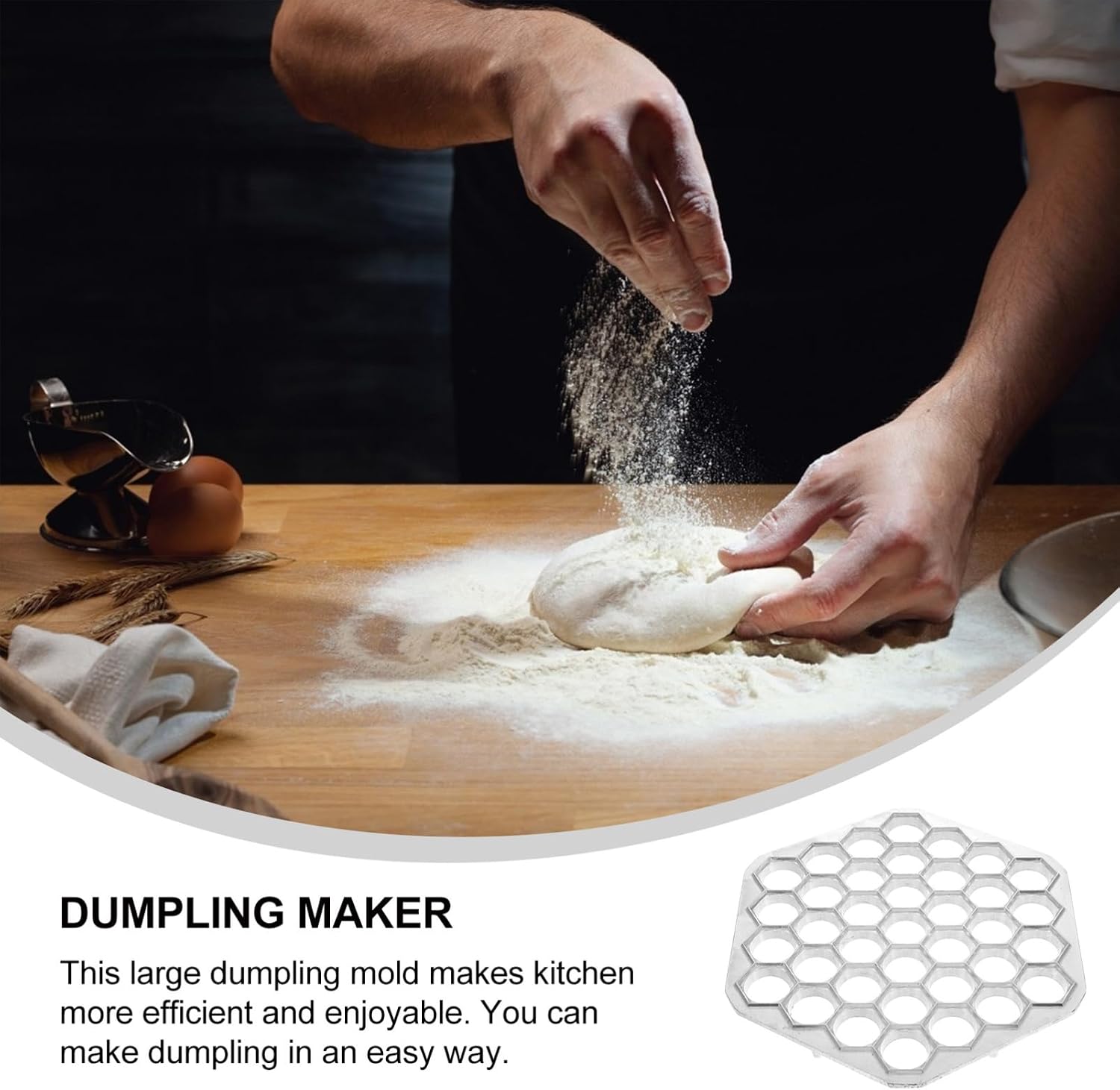 Aluminium Alloy Dumpling Maker Mold Silver for Kitchen