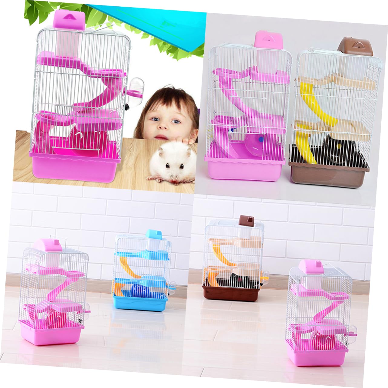 Happyyami Hamsterkäfig Aus Umweltfreundlichem Kunststoff Haustierkäfig Mit Laufrad Und Wasserkanne Chinchillakäfig Für Kleine Haustiere
