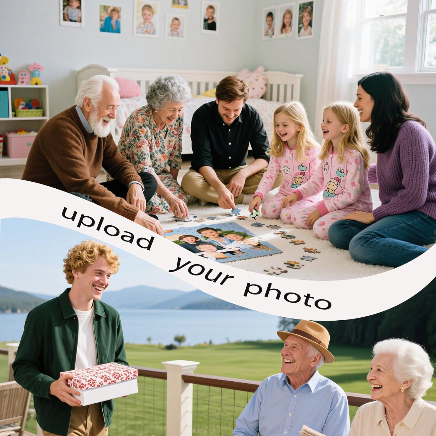 GIVEITALL Custom Puzzle 500 Pieces,Personalized Jigsaw Puzzle from Photos Custom for Father's Day, Valentine's Day, Mother's Day, Independence Day, Thanksgiving, Wedding Present