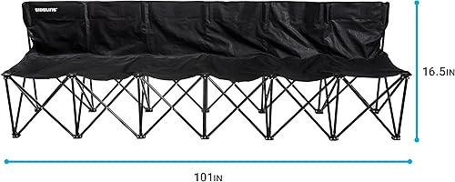 Miniatura 3 de Franklin Sports Sideline - Banco de equipo plegable para 6 personas para sentarse, fútbol + equipo deportivo, banco plegable para 6 sillas para