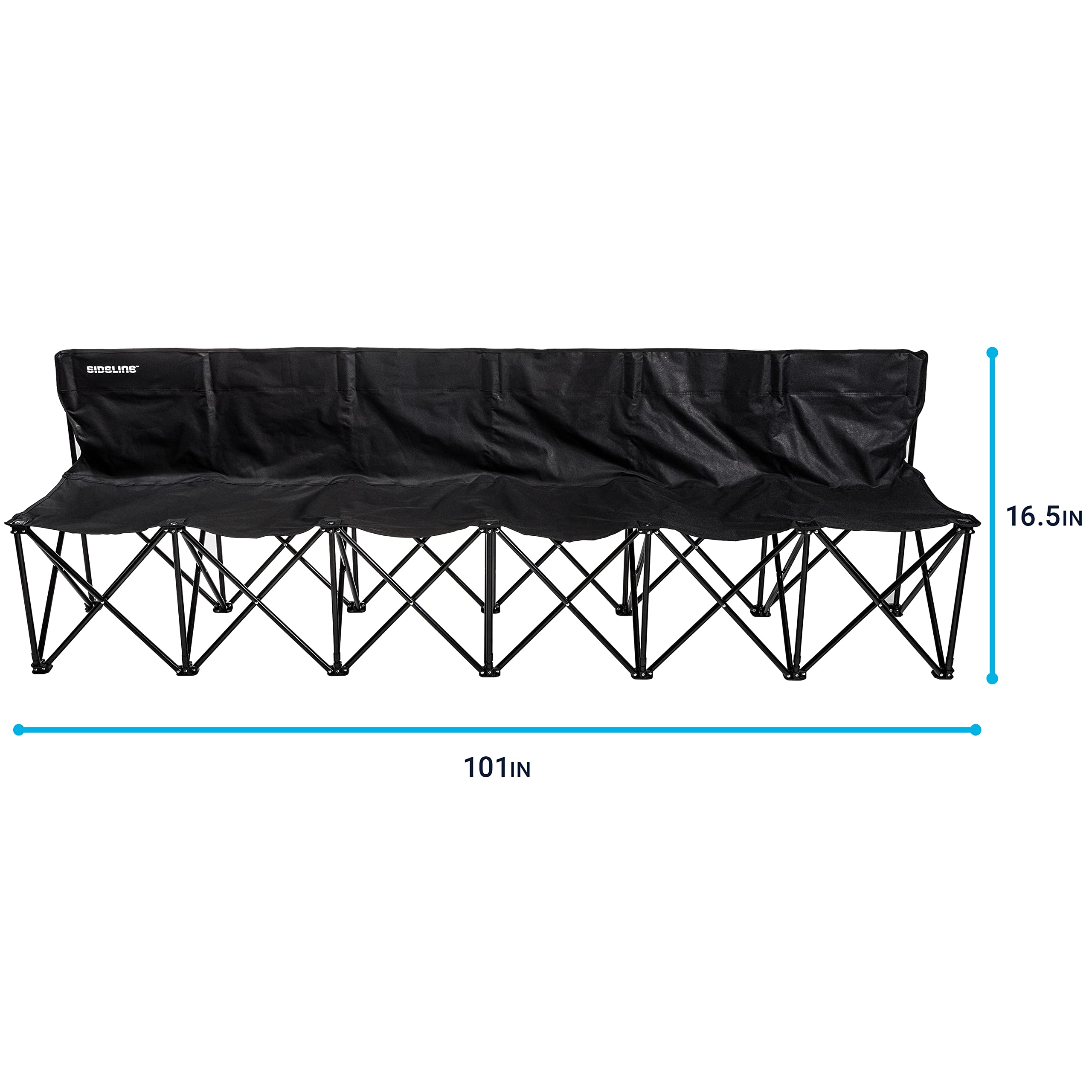 Franklin Sports Sideline Team Bench - Collapsible Sports Bench - Easy Assembly - Pop Up Black, 6 Person
