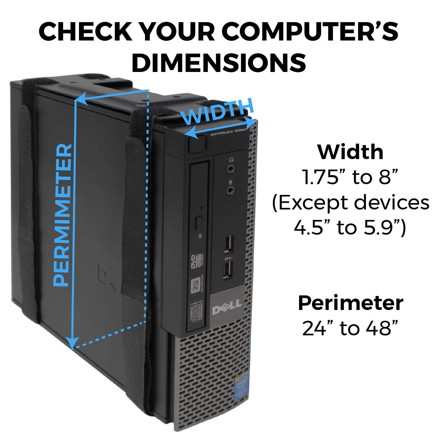 HumanCentric SFF Under Desk PC Mount and PC Wall Mount Bracket for