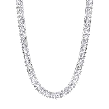 glitter 18kコーティングバケットテニスチェーン5mm 55cm Baguette Tennis Chain Necklace【5mm】 | Glitter