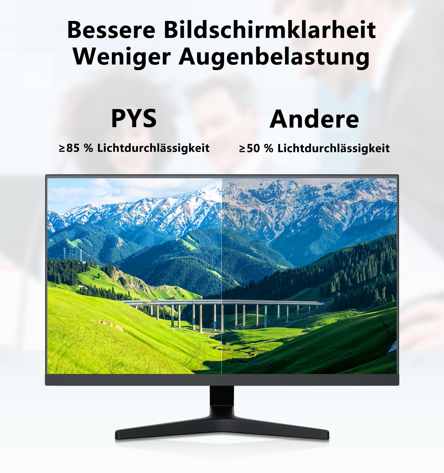 PYS 2 Stück Blickschutzfolie Monitor 27 Zoll Sichtschutz für Monitor 16:9 Seitenverhältnis, Anti-Blaulicht Blendfrei Abnehmbare 27" Bildschirm Sichtschutzfolie Blickschutzfilter Sichtschutzfilter