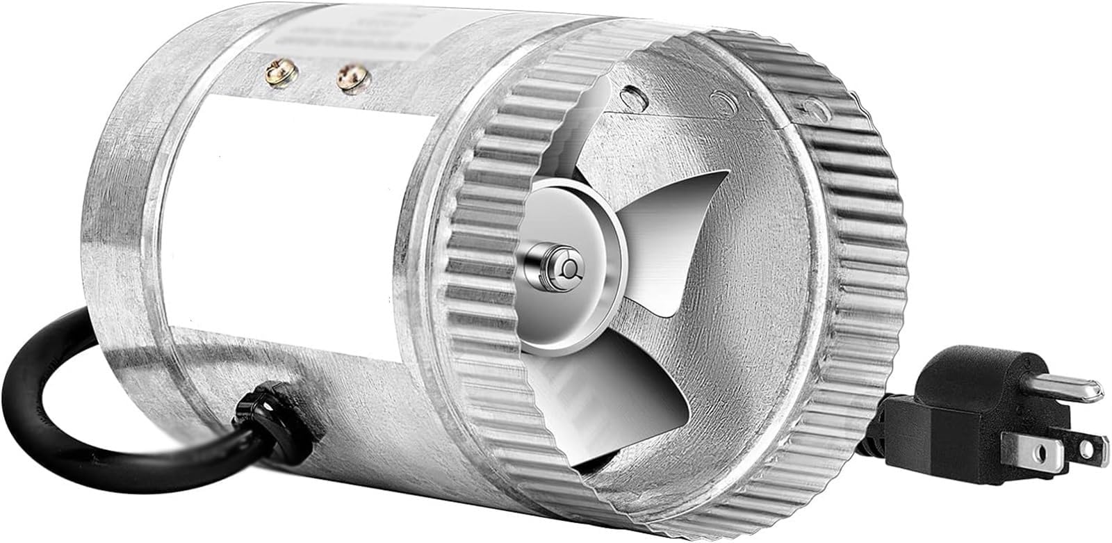 THE WHITE SHOP Inline Duct Fan, Exhaust Ventilation Fan with Low Noise for Basements, Bathrooms, Kitchens and Attics