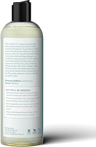 Miniatura 6 de Aceite de almendras puro y prensado en frío de Pure Body Naturals 16 fl oz