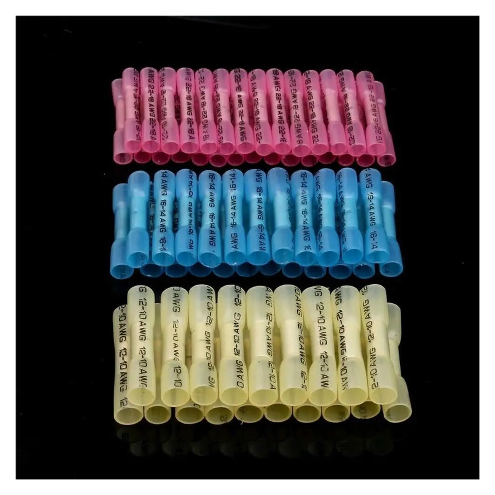 ZDVHOMCB 200Pcs Insulated Electrical Straight Wire Splice Butt Connectors Heat Shrink Seal Crimp Terminals With Words