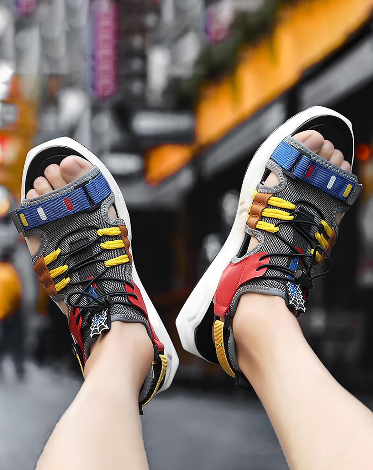 Niepce Inc Streetwear Open Toe Men's Summer Adjustable Outdoor Sandals