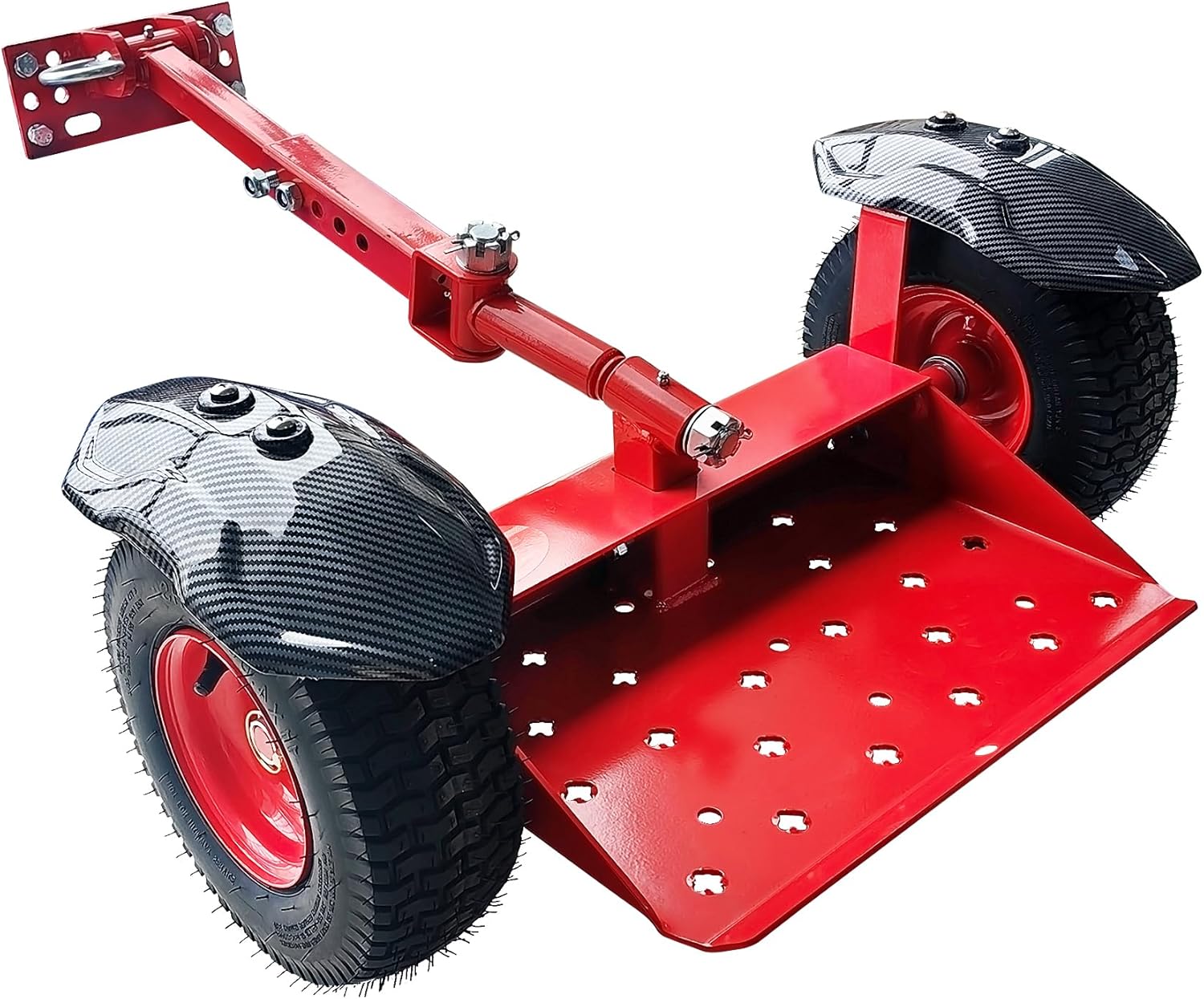 CCLINK Wheels Lawn Mower Sulky Thickened Vacuum Wheels Red Heavy Steel Anti Slip and Anti Rust Specially for Lawn Maintenance and Gardening Operations Quick Weed Removal