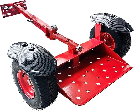 CCLINK Wheels Lawn Mower Sulky Thickened Vacuum Wheels Red Heavy Steel Anti Slip and Anti Rust Specially for Lawn Maintenance and Gardening Operations Quick Weed Removal