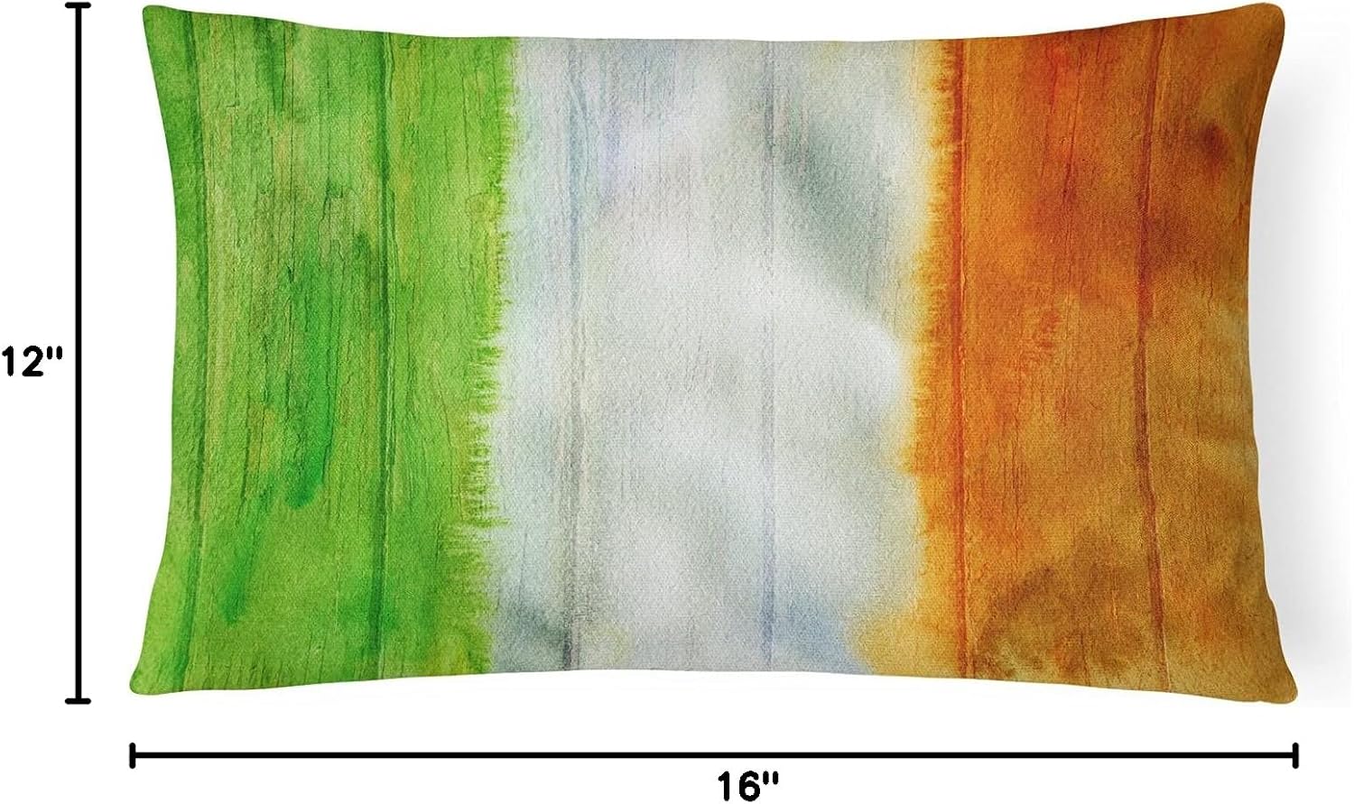 Caroline's Treasures BB5753PW1216 Irish Flag on Wood Canvas Fabric Decorative Pillow 100% Machine Washable Pillow, Indoor or Outdoor Decorative Throw Pillow for Couch, Bed or Patio