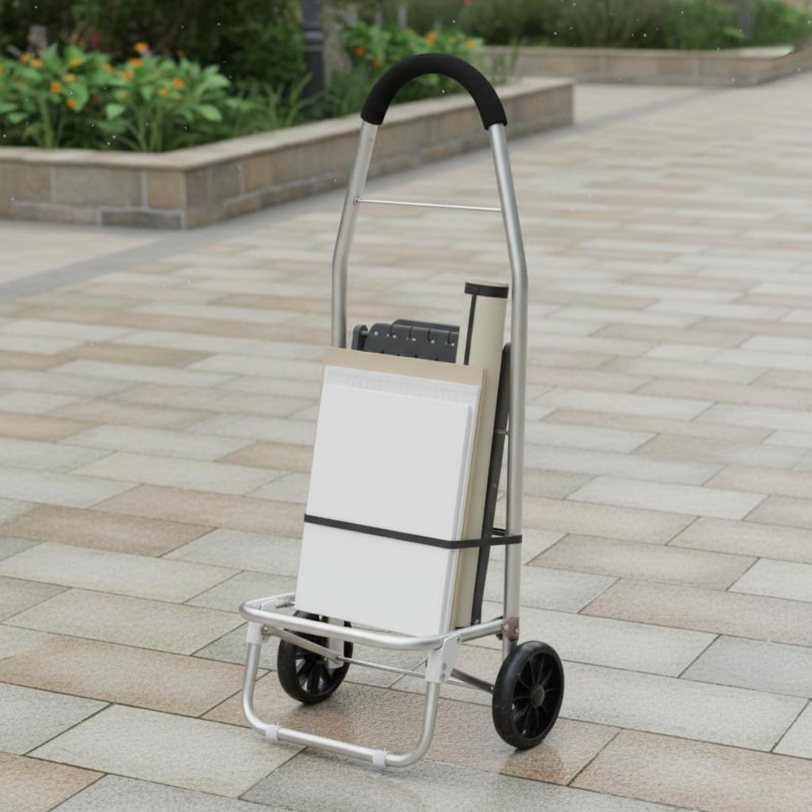 MagiDeal Carrello Artistico in Alluminio Pieghevole Sedia con Ruote Carrello da Pittura Sedia da Disegno in Lega con Supporto Stabile per Pausa Adatto per