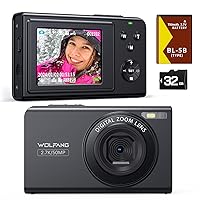 WOLFANG Fotocamera digitale, fotocamera per bambini da 2,7K