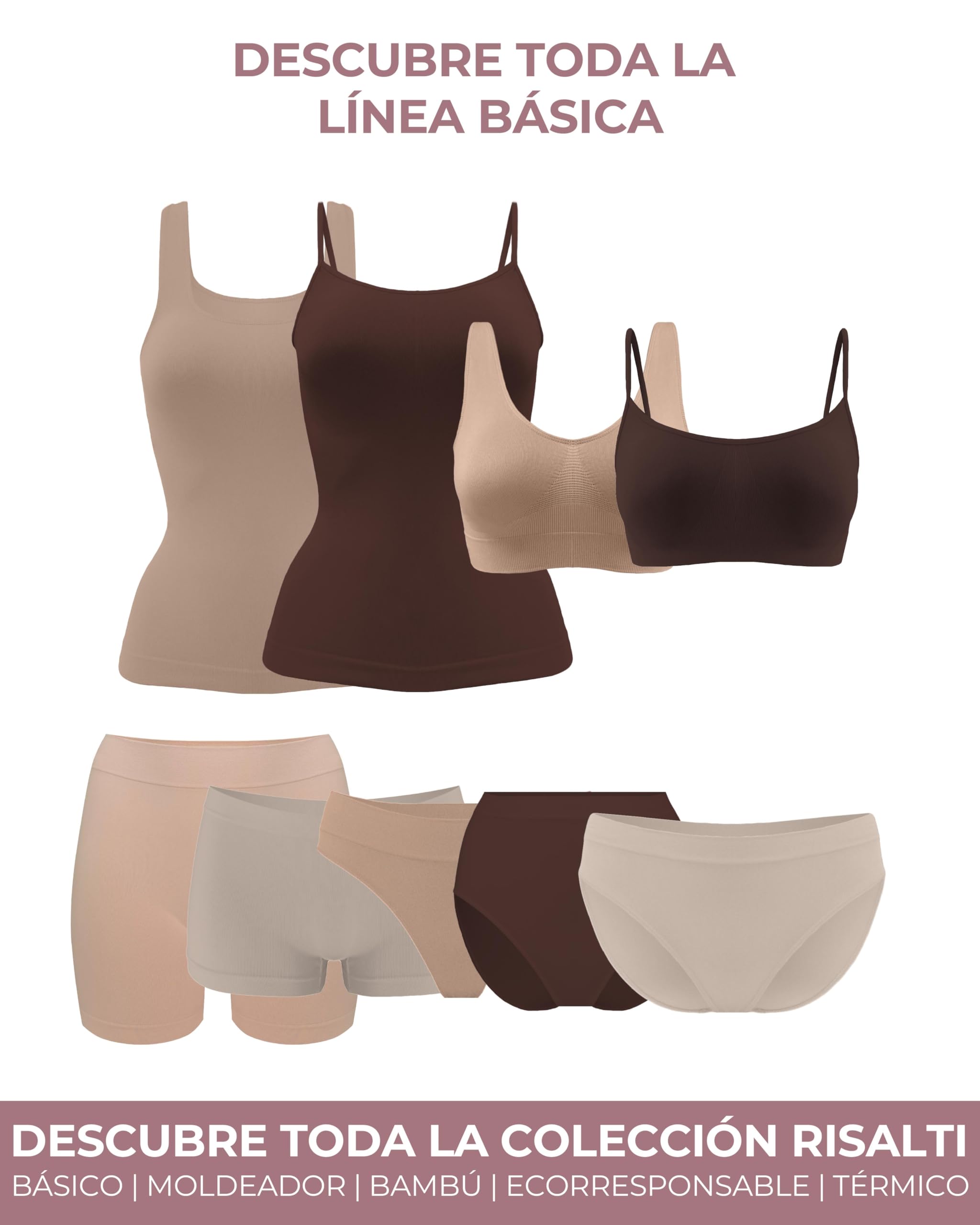 Risalti Camiseta Tirantes Mujer Hombro Ancho de Microfibra 3 Pzs - Camiseta Mujer Sin Manga Elegante, Top más Suave Que el Algodon, Camisetas Sin Costura y Etiquetas - Made in Italy