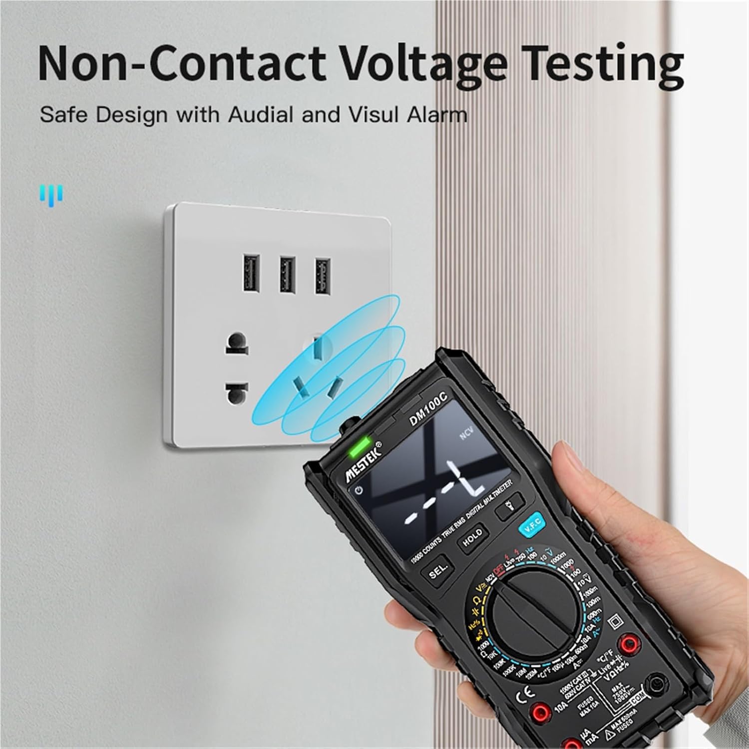 Digital Multimeter AC/DC Current Transistor Tester DM100C Electrical NCV Test Meter Smart Profesional Auto Range Multimetro