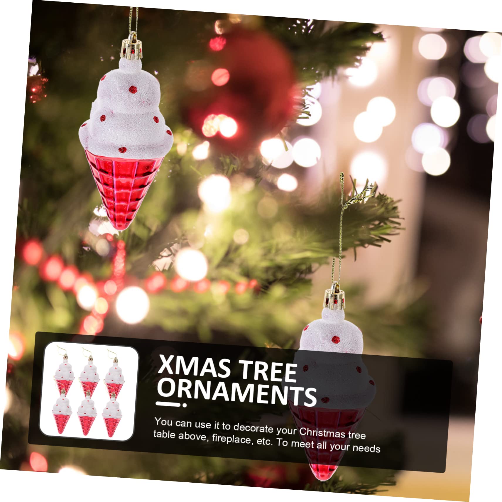 Cabilock 4 Set Di Decorazioni Per Lalbero Di Natale Palline Di Natale in Feltro Ornamenti Girevoli Decorazioni Per Feste Pendenti Di Natale Unici 6 Pezzi * 4