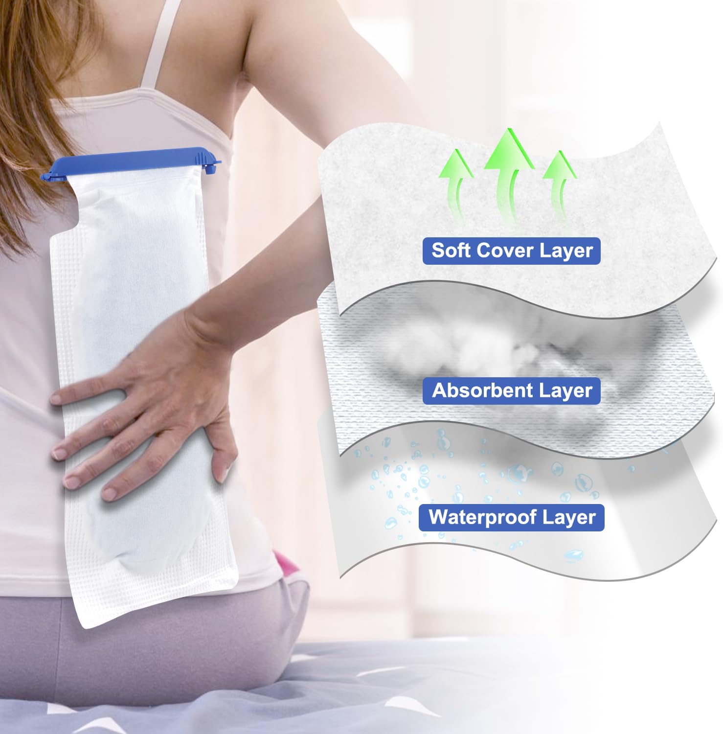 5 Pack Refillable Ice Bags with Clamp Closure 6-1/2 x 14 Reusable Medical ice Packs for Injuries Easy Filling Hospital Icepack with Soft Outer Covering with Leak Proof Closure, Super Soft Inner Layer