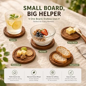 Wedding Favor Charcuterie Board Set with Knife & Fork, 6-Inch Small Personal Serving Tray, Bridal Shower & Baby Shower Game Prize Gift, Storage-Ready PP Case,Acacia