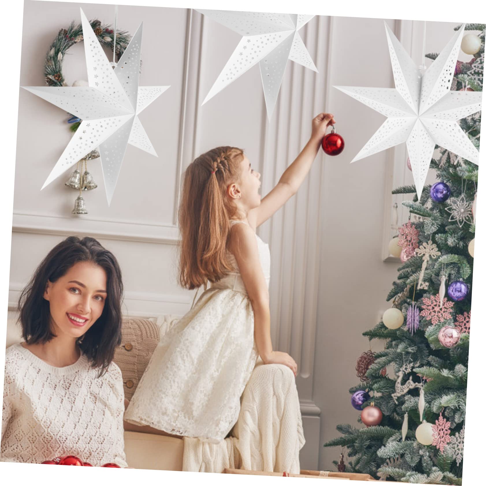 Hemobllo 9stücke Papierstern Lampenschirm Weihnachtsdeko Für Festliche Anlässe Einfach Aufzuhängen Elegantes Design Für Weihnachten Und Partys