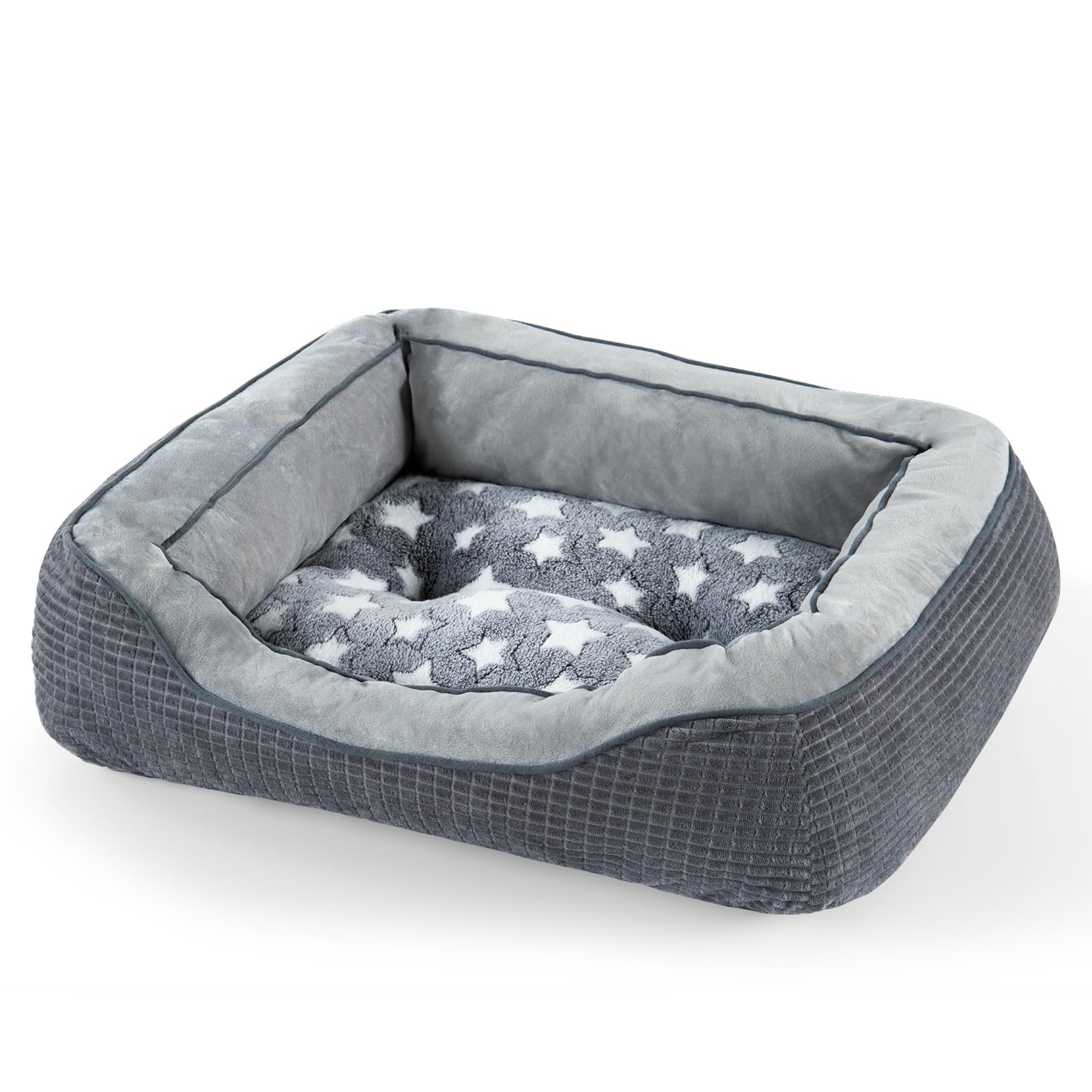 SIWA MARY Dog Beds for Medium Large Dogs, Washable Pet Bed with Wide Sides, Pentagram Pattern Design, Warming Soft Orthopedic Puppy Bed for Pet