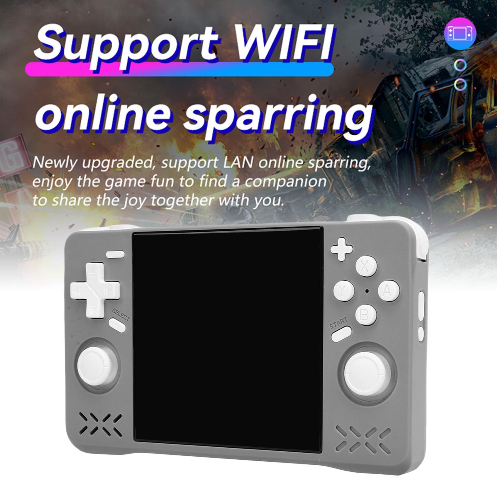 Vikye XF40H Handheld Game Console, 4in Retro Games -Konsole, Wiederaufladbare Klassische 4000 -mAh -Doppel -Joysticks -Handheld -Gaming -Konsole (Grey #13)