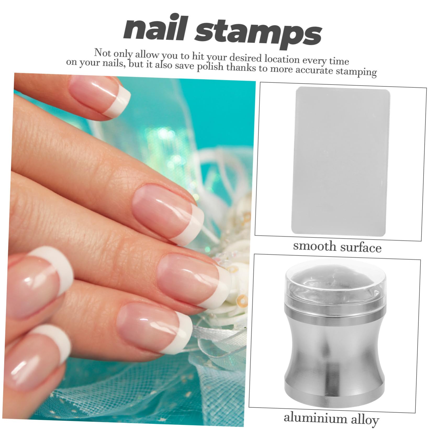 Healeved 4juegos Kit De Estampado De Uñas De Silicona Sello Transparente y Rascador Herramientas De Manicura Para Decoración De Uñas y Diseño Personalizado