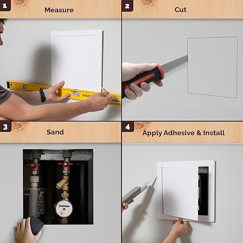 Vista 2 de Morvat Panel de acceso de 14 x 14 pulgadas para paneles de yeso y techo con puerta, plástico ABS duradero de alta resistencia y caja de acceso