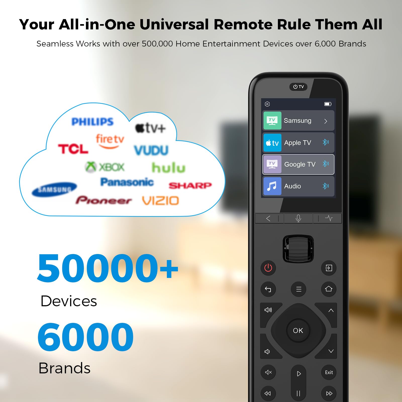 SofaBaton Télécommande universelle U3, télécommande universelle intelligente tout-en-un avec application pour TV, barre de son, DVD/Blu-ray et plus encore, macro mondiale, Bluetooth multilien, souris