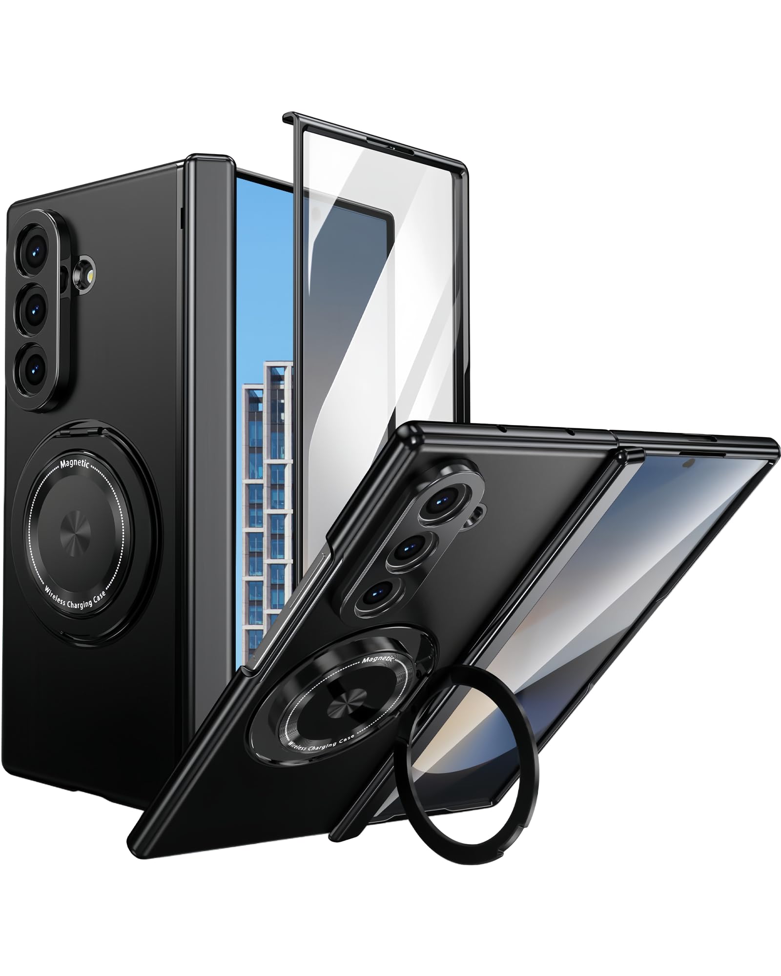 Coque Samsung Galaxy Z Fold 7 avec protection charnière et support ring noir - 8