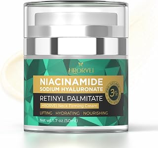 Hrorvei Retinol Neck Firming Cream with Collagen & Hyaluronic Acid - Anti-Aging Wrinkle Tightener for Face, Jawline, Chest 1.7oz