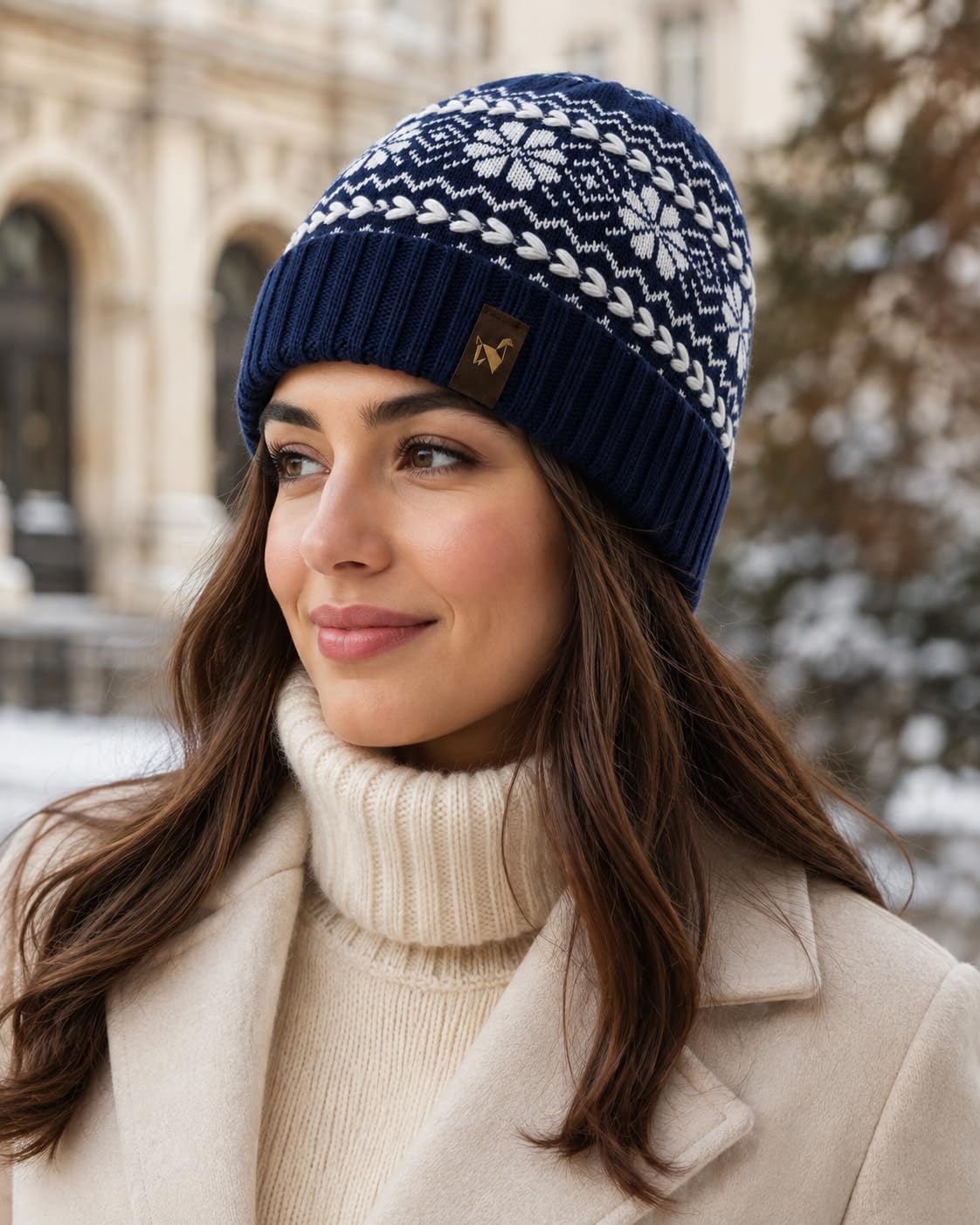 Gorro unisex de alpaca, 100% lana de alpaca, patrón geométrico o monocolor, suave, cálido y transpirable, para hombre y mujer