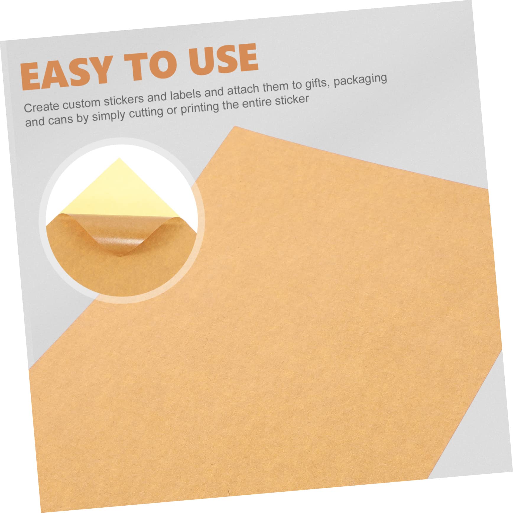 PartyKindom 100 Fogli Di Carta Adesiva Per Etichette Etichette Stampabili Per Fotocopie Adesive Rimovibili Per Spedizione Carta Marrone Chiaro