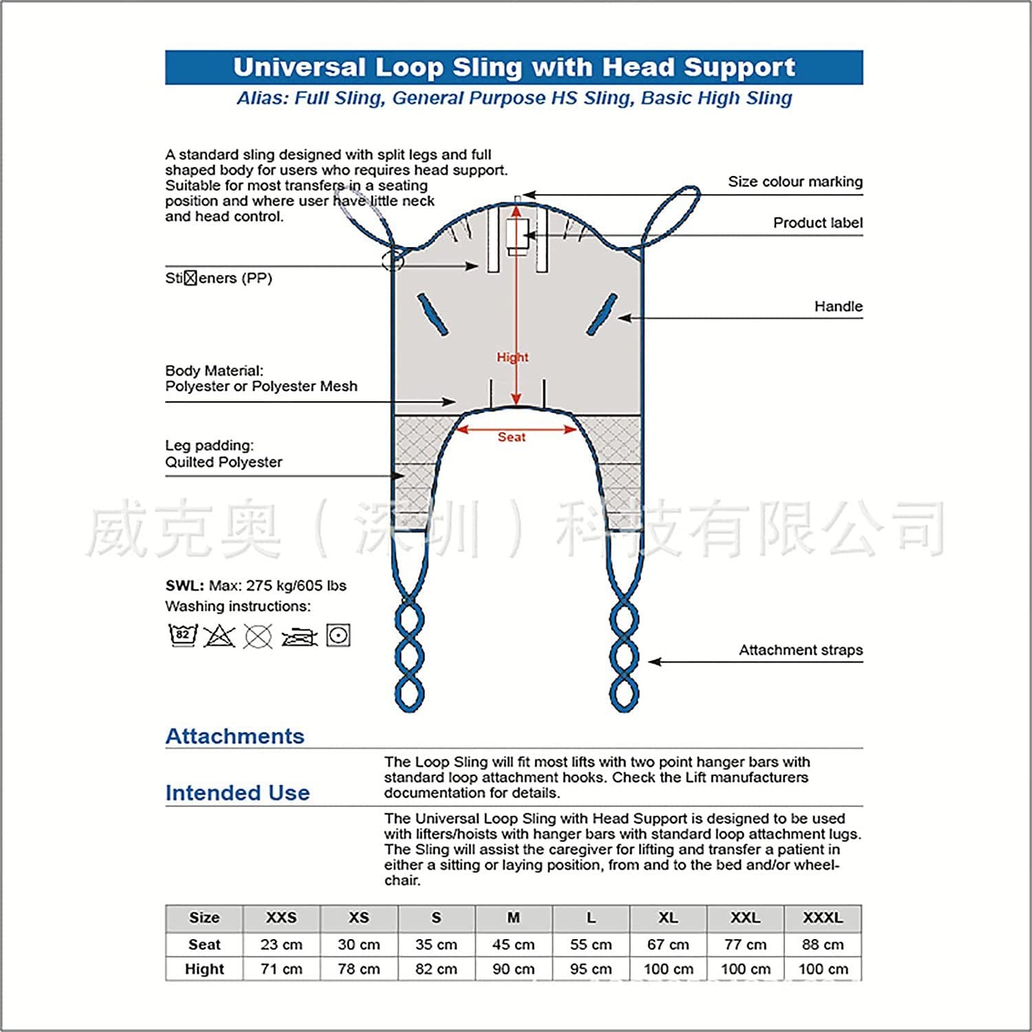BITWIT Élingue de Levage pour Patient, Harnais médical, Harnais Respirant pour Le Corps Entier, Harnais pour Les Personnes âgées et handicapées, pour la Maison et la Douche (Color : XL)