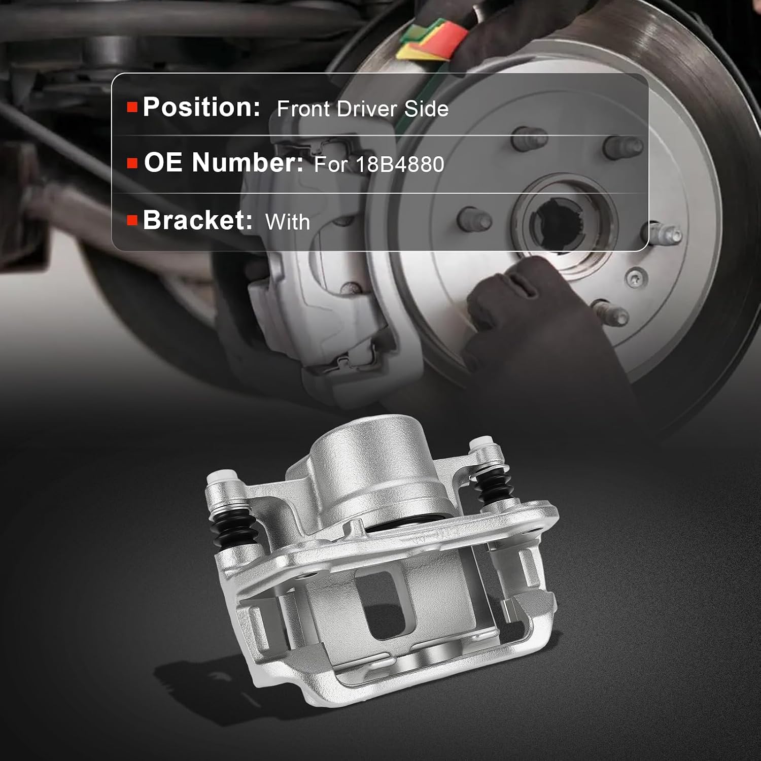 cciyu Front Left Brake Caliper Assembly w/Bracket 18B4880 2005-2010 For Chevy For Cobalt,2007-2009 For Pontiac For G5,2005-2006 For Pontiac For Pursuit,2003-2007 For Saturn For Ion