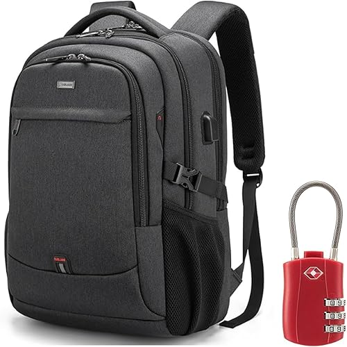 Miniatura 45 de DUSLANG Mochila para portátil de 17 pulgadas para viajes, resistente al agua, mochila universitaria para hombres, bolsa para computadora portátil
