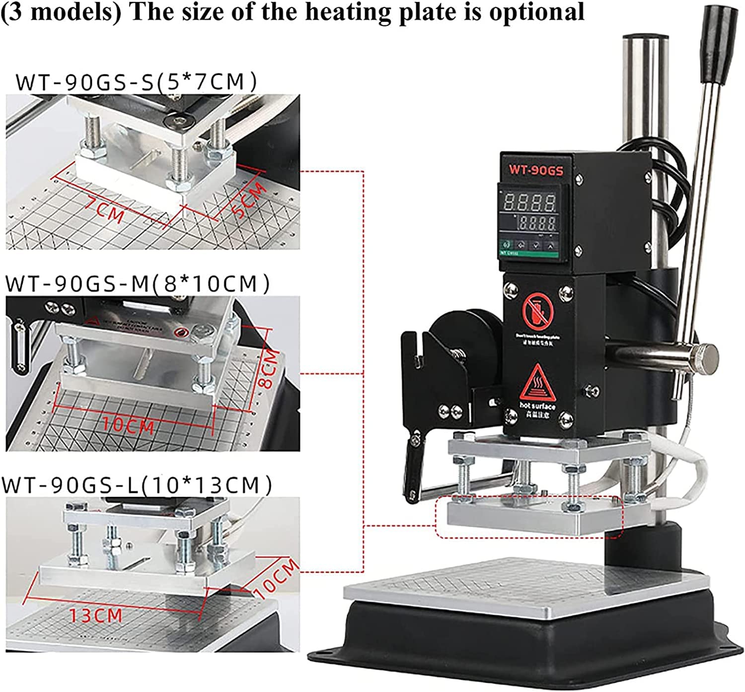 Hot Foil Stamping Machine Hot Stamping Machine Leather Pressure Mark Machine Embossing Bronzing Machine for DIY (5X7CM)