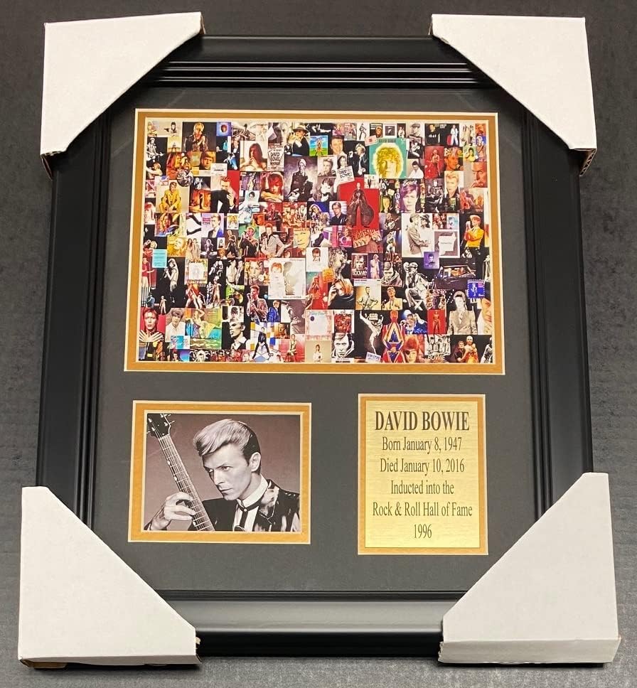 DAVID BOWIE COLLAGE ROCK & ROLLS HALL OF FAME 1996 8X10 PHOTO FRAMED