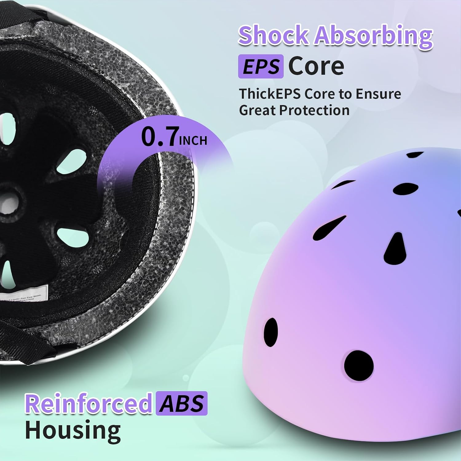 Kids Bike Helmet and Pad Set for Girls Boys Ages 2-3-5-8-14, Adjustable Toddler Youth Helmet with Knee & Elbow Pads for Bicycle, Skating, Scooter - Multiple Bright Color Options
