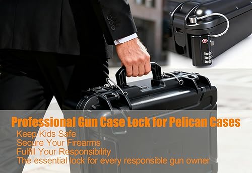 Miniatura 4 de Candado profesional aprobado por la TSA (2 unidades) candado para funda de pistola con vástago de acero de aleación duradero y resistente a los