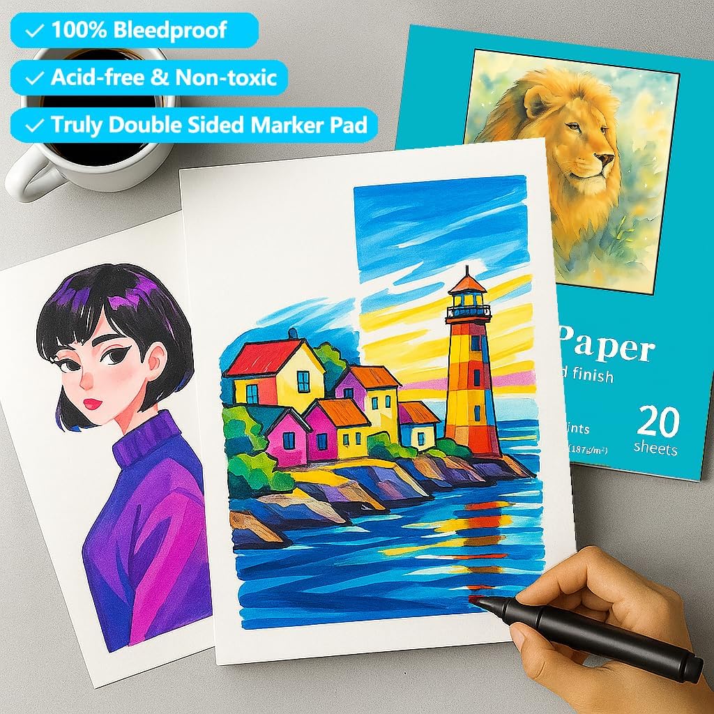 Canvas Painting Acrylic Sketch Book - 9x12 Inch, 20 Sheets (115lb/187g) Mixed Media Sketchbook, Art Supplies for Adults & Kids Canvases Painting pad for Acrylic, Oil, Marker, Drawing, Sketching