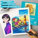 Canvas for Painting 9x12 Inch, 20 Sheets (115lb/187g) Canvases Boards for Painting, Art Supplies Paint Canvas Panels for Acrylic Oil Watercolor Tempera Paints