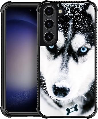 CARLOCA Compatible with Samsung Galaxy S23 Plus Case,Husky Dog Muzzle Blue Eye Pattern Design for Girl Boy Shockproof Anti-Scratch Case for Samsung Galaxy S23 Plus