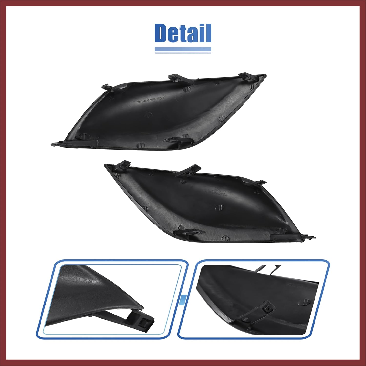 1 Pair Fog Light Grille Cover Trim Fog Lamp Grille No.622576W80B/622566W80B/62257-9KM0A/62256-9KM0A for Nissan Versa 2015-2018 Replace Parts