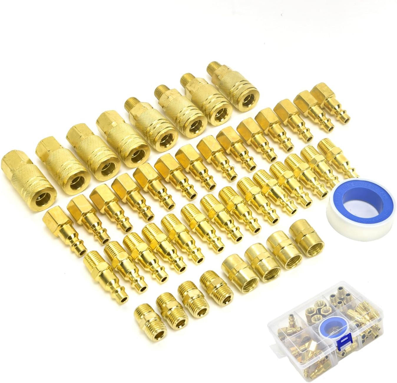 Bulk 45 Piece Air Propelled Pairing Set 1/4NPT Bolted Couplings for Air Compressors and Pipe Arrangements Air Tool Quick Separate Fittings