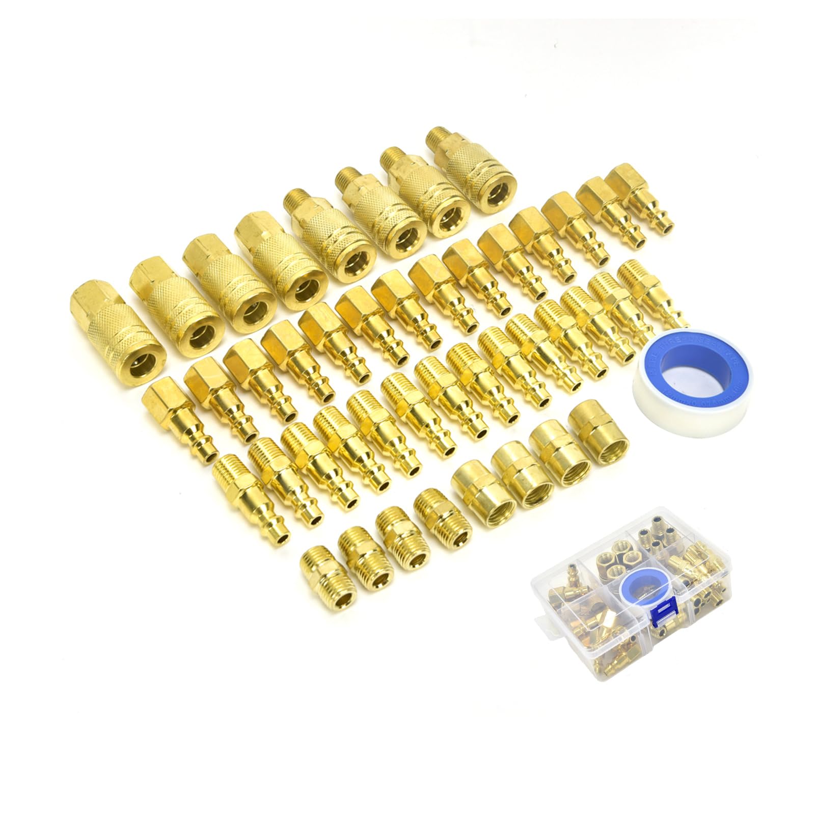 Juego De Emparejamiento Propulsado por Aire 45 Piezas A Granel Acoplamientos Atornillados 1/4NPT para Compresores Y Disposiciones Tuberías Juego Accesorios Condensador