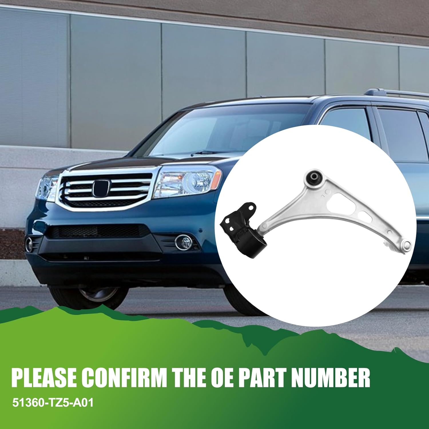 Left Front Lower Control Arm with Ball Joints Set for 2014-2020 MDX, 2016-2022 Pilot, Control Arm Replacement: 51360-TZ5-A01