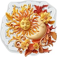 Vista 12 de Molde de silicona para fondant de cara de sol y luna, moldes de caramelo de chocolate para decoración de cupcakes de chocolate, decoración