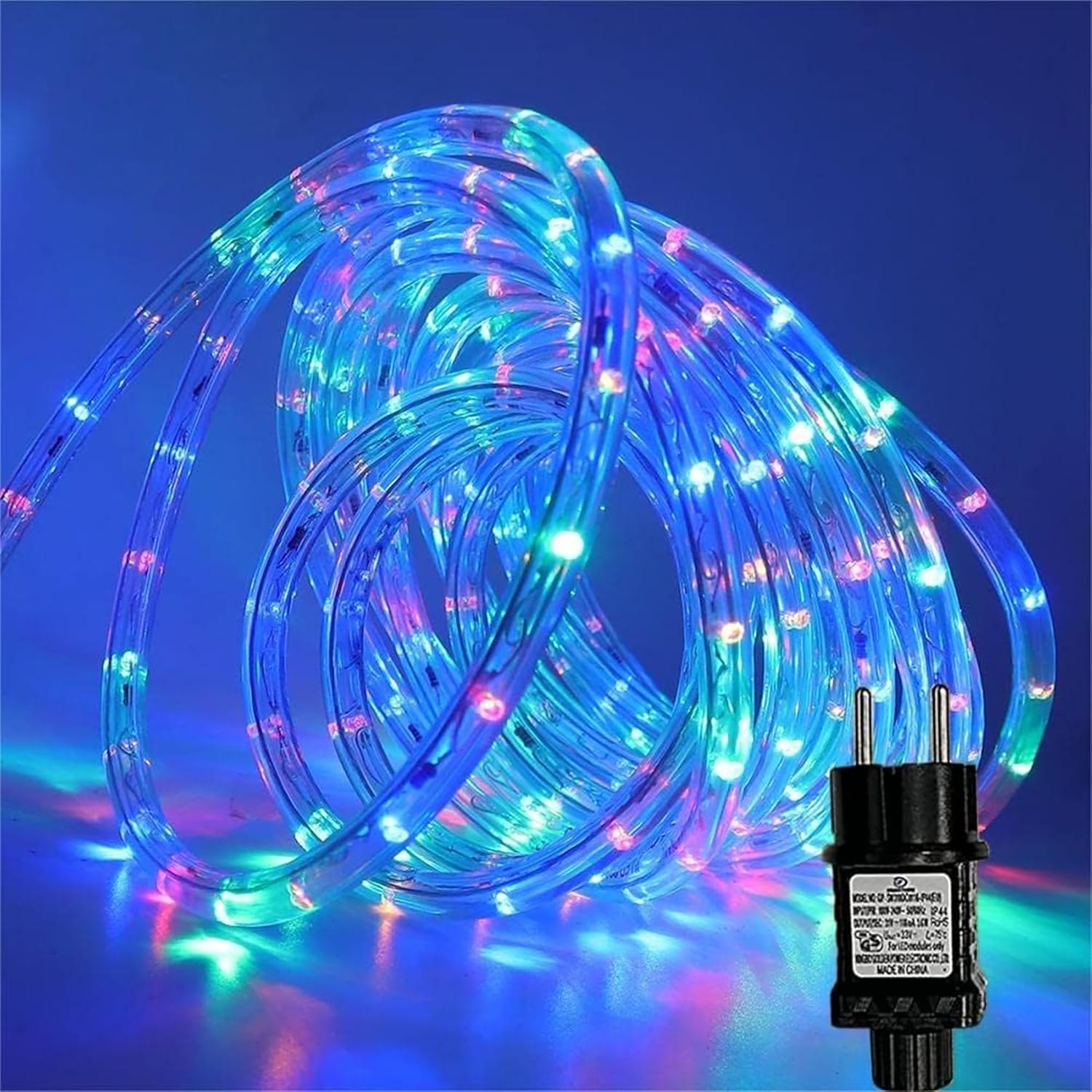 Gresonic Tubo luminoso con 400 LED, 20 m, per esterni, con corrente, 8 modalità (blu colorato, 400 LED)